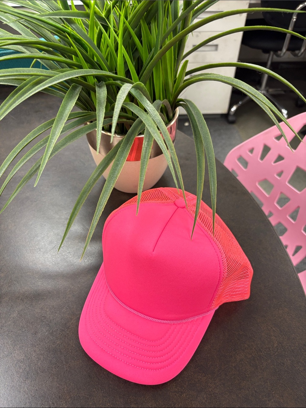 Hot Pink Mesh Trucker Hat